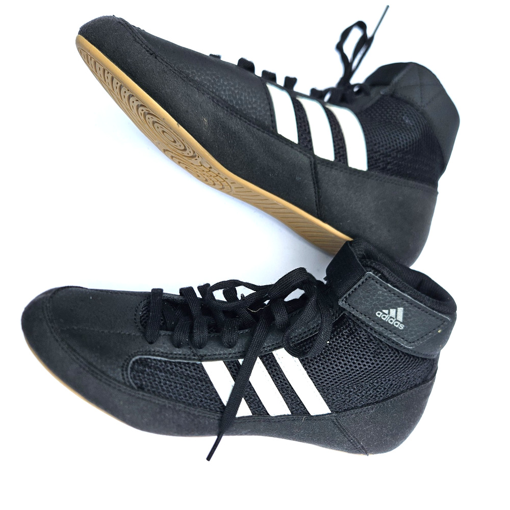Adidas HVC 2 Wrestling Shoes Sneakers AQ3327 Black White Kids Youth Size 5